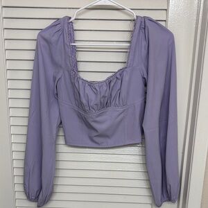 PacSun Light Purple Long Sleeve Blouse